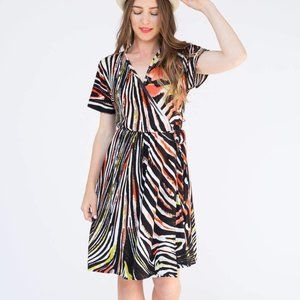 Agnes & Dora™ Signature Wrap Dress Coral Fusion